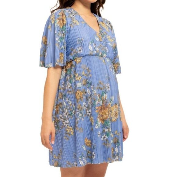 Destination Maternity Dresses & Skirts - Destination Maternity flutter sleeve wrap dress wear now & post pregnancy size L